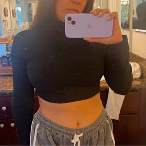 Cropped black size small turtle neck